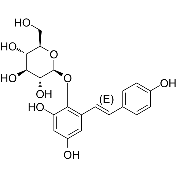 2,3,5,4-tetrahydroxyl-diphenylethylene-2-o-glucoside Structure